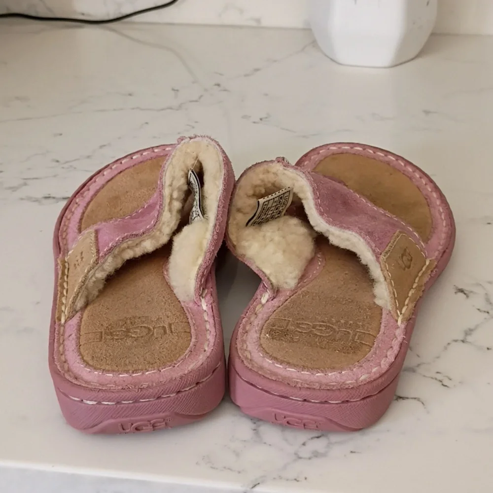 UGG Pink and Tan Kids Sandals